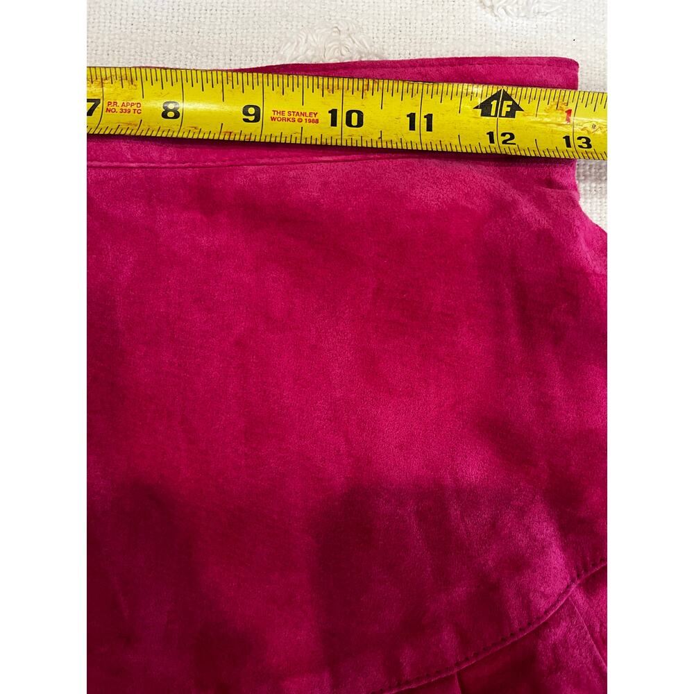 Vintage 90’s Danier Pink Suede Leather Lined Skirt Blazer Set Cowgirl Size 8 - Picture 15 of 15